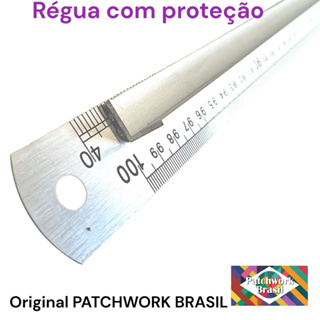 Régua de Metal Com Proteção Para Dedos 1 metro 100cm Aço Inoxidável papelaria pachwork br em Oferta na Shopee