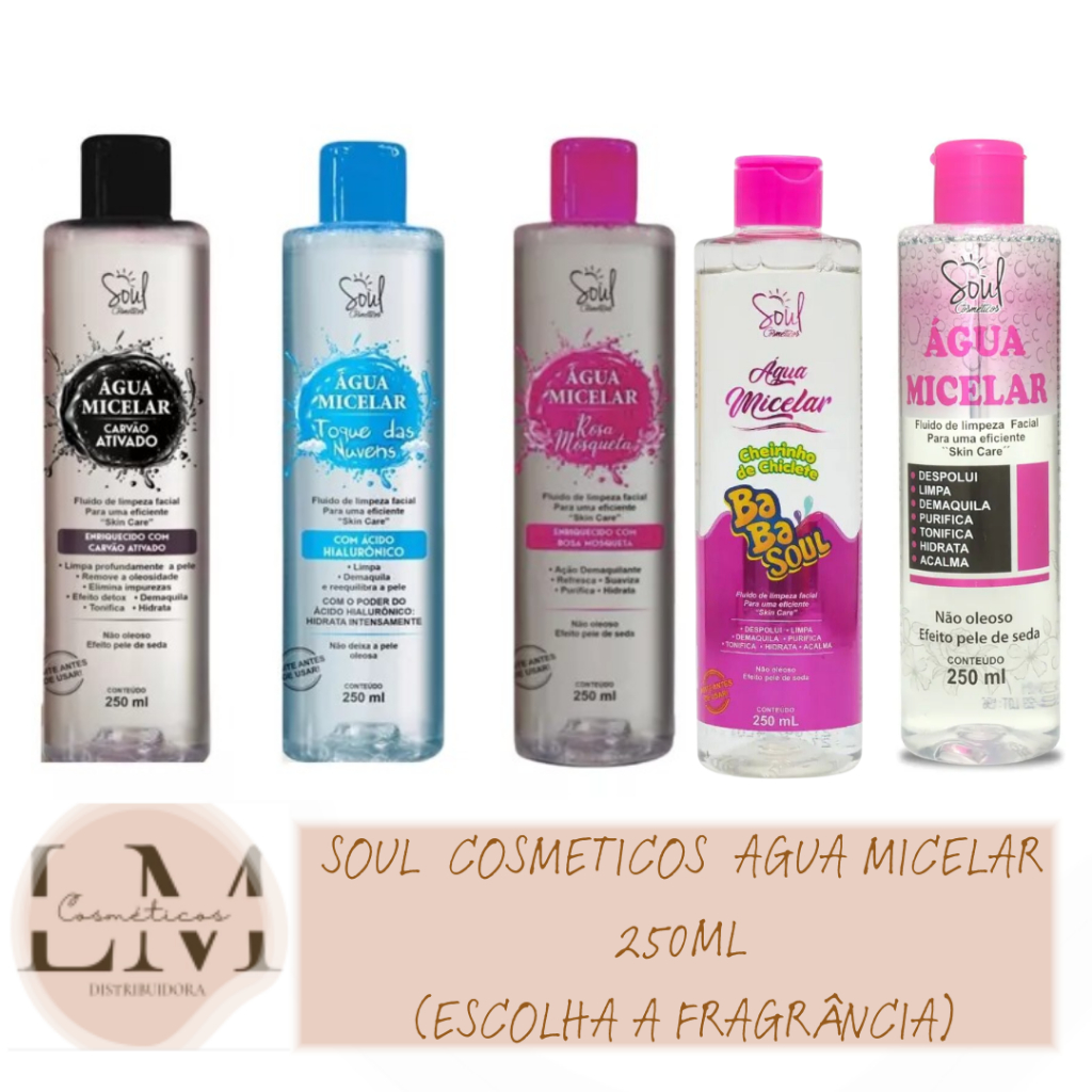 Água Micelar 250ml Soul Cosméticos (Escolha a Fragrância) em Oferta na Shopee