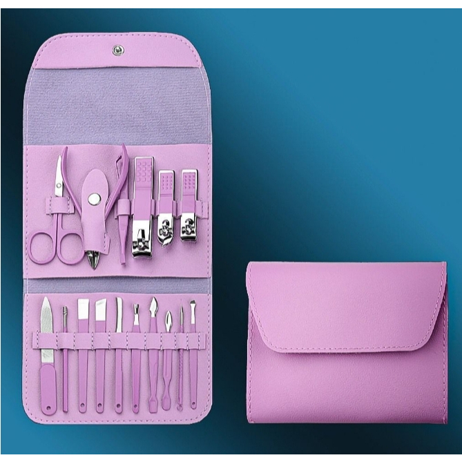 Kit 16 Pçs Cortador De Unhas Pedicure Tesoura Prego Conjunto De Ferramentas