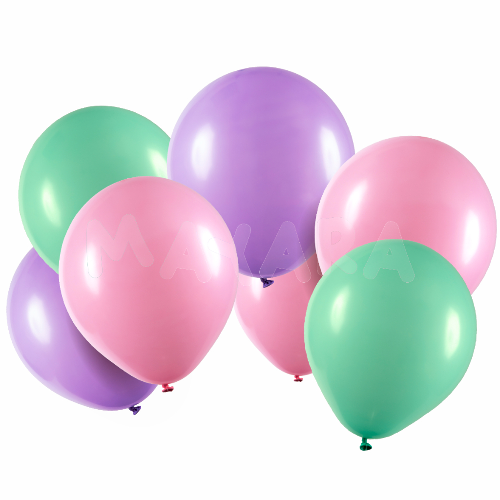 75 unidades Balões - Bexigas N° 8 Lilás Verde Água e Rosa