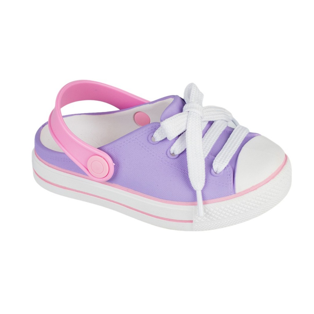 Sandália Infantil Babuch Tipo Crocs Lilas Menina Confortável Antiderrapante