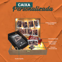 caixa cesta box mdf led presente aniversário de namoro para namorado - namorada