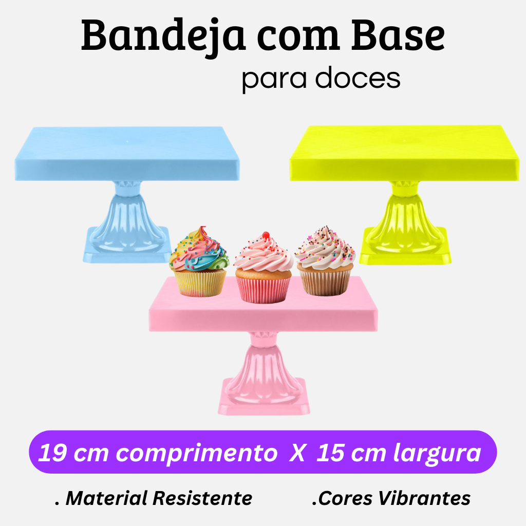 Bandeja Decorativa Cake com Pé Doceira Para Festa