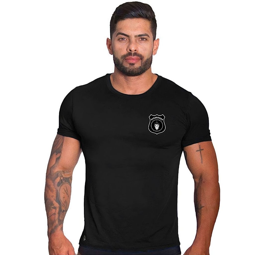 Camisa Algodão Segurança Privada Camiseta Vigilante Proteção Uv50+