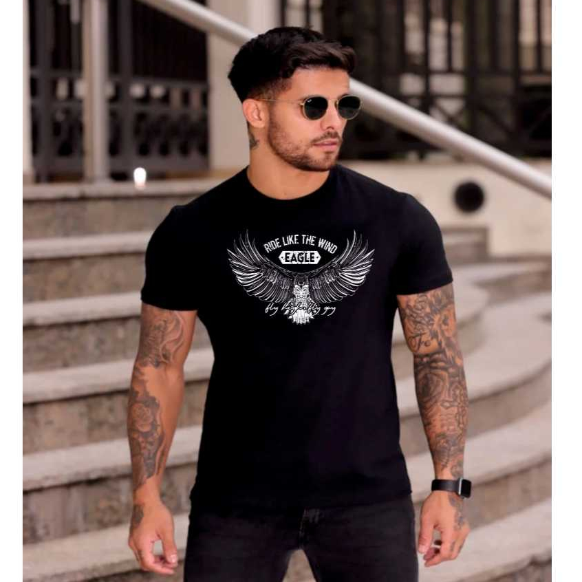 Camiseta Masculina Aguia - Camiseta Eagle - 100% Algodão Premium