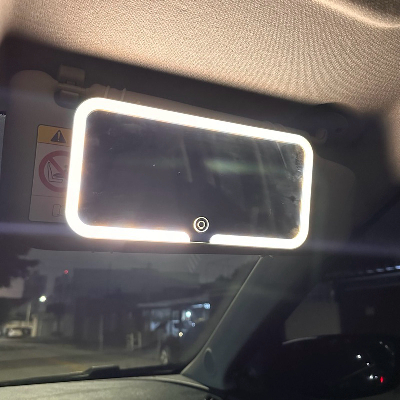 Espelho com Luz LED carro para maquiagem 3 intensidades recarregável