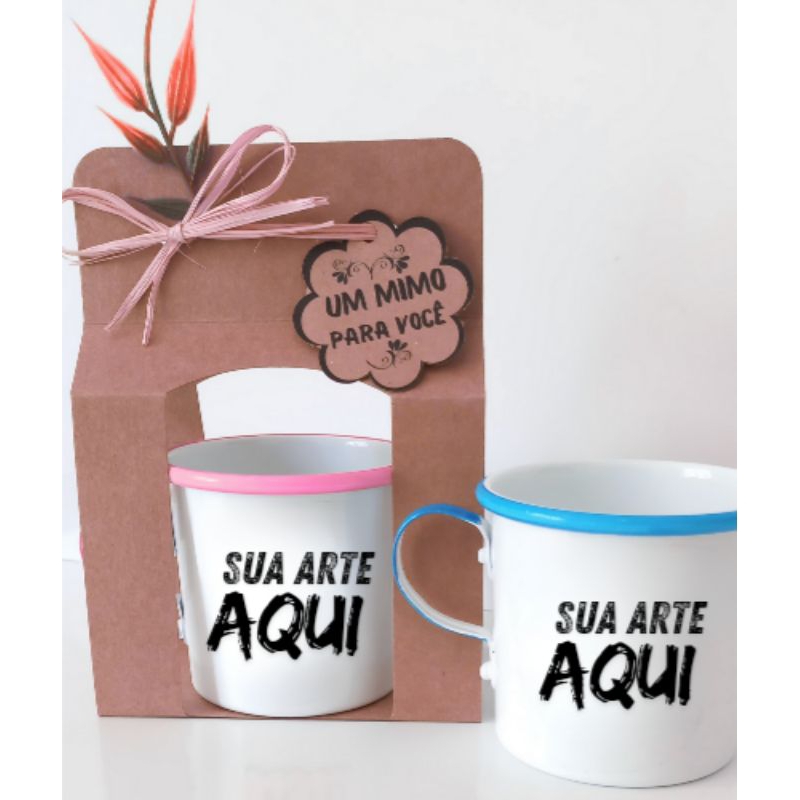 CANECAS ATACADO PERSONALIZE SUA ARTE ALUMINIO 250ML EMBALAGEM