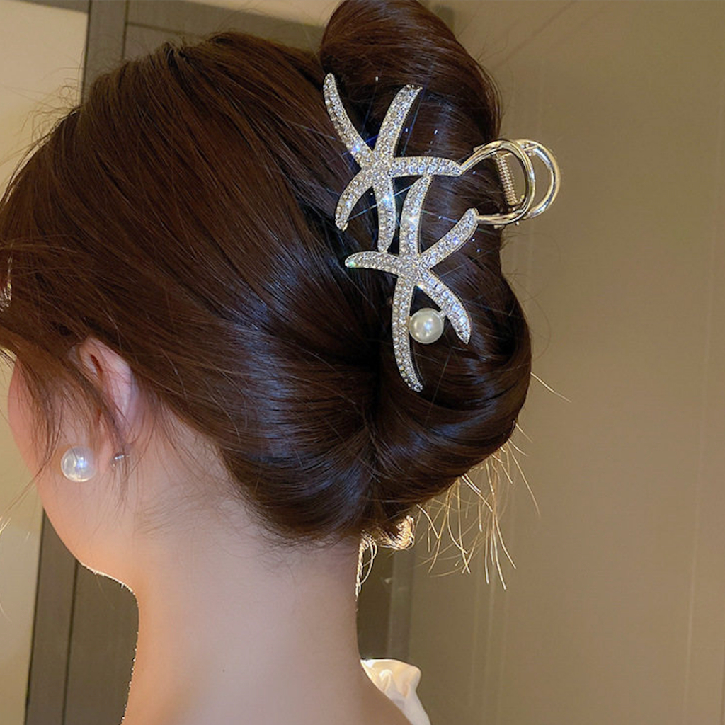 Piranha De Cabelo Estrelas Do Mar Metal em Oferta na Shopee