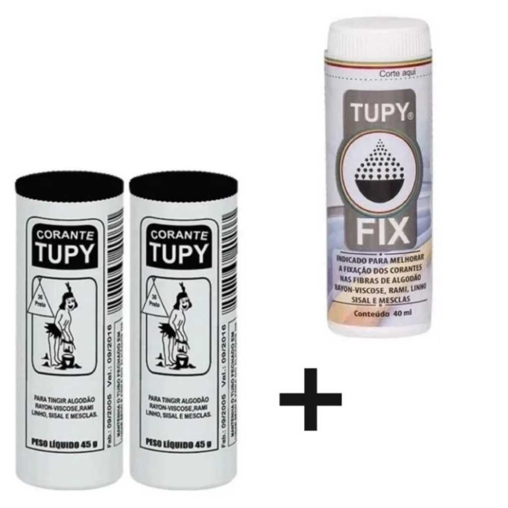 Tingir Kit Corantes Linha Tupy 2 Corantes + 1 Fixador Tupy Fix para Tingir Roupa "Original". em Oferta na Shopee