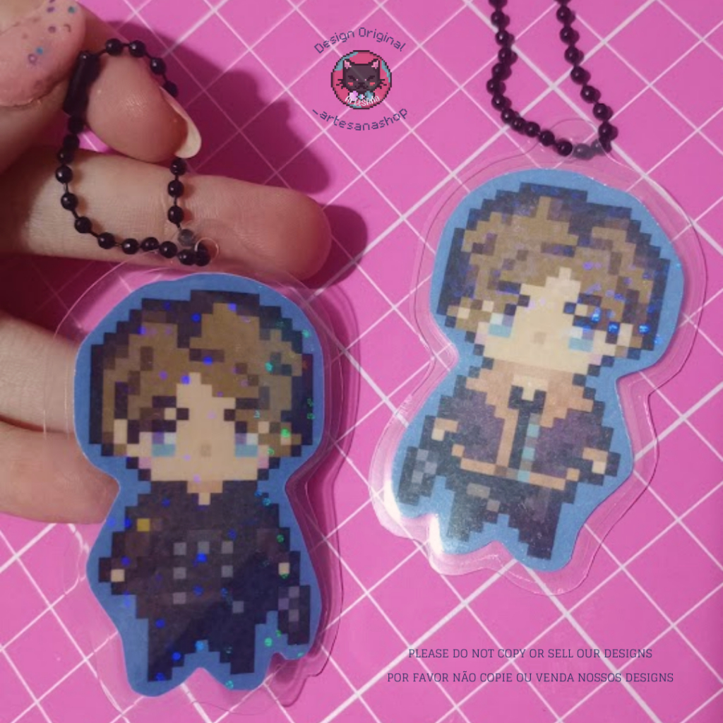 Chaveiro plastificado e holográfico  - Leon Kennedy / Resident Evil ( Coleção Hana )