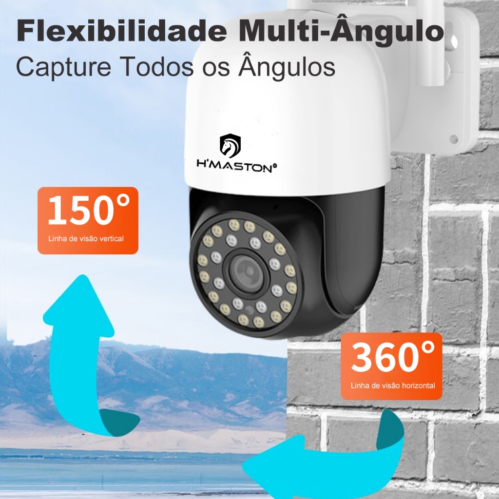H'maston CM-03 Câmera Segurança Wifi Ip Inteligente Rastreamento 360° - detalhe