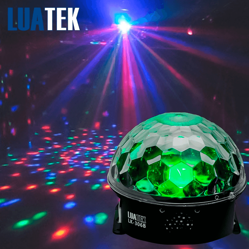 Globo de Luz Colorido RGB LED 6 cores Iluminação Mágico Festa Bola Maluca Laser