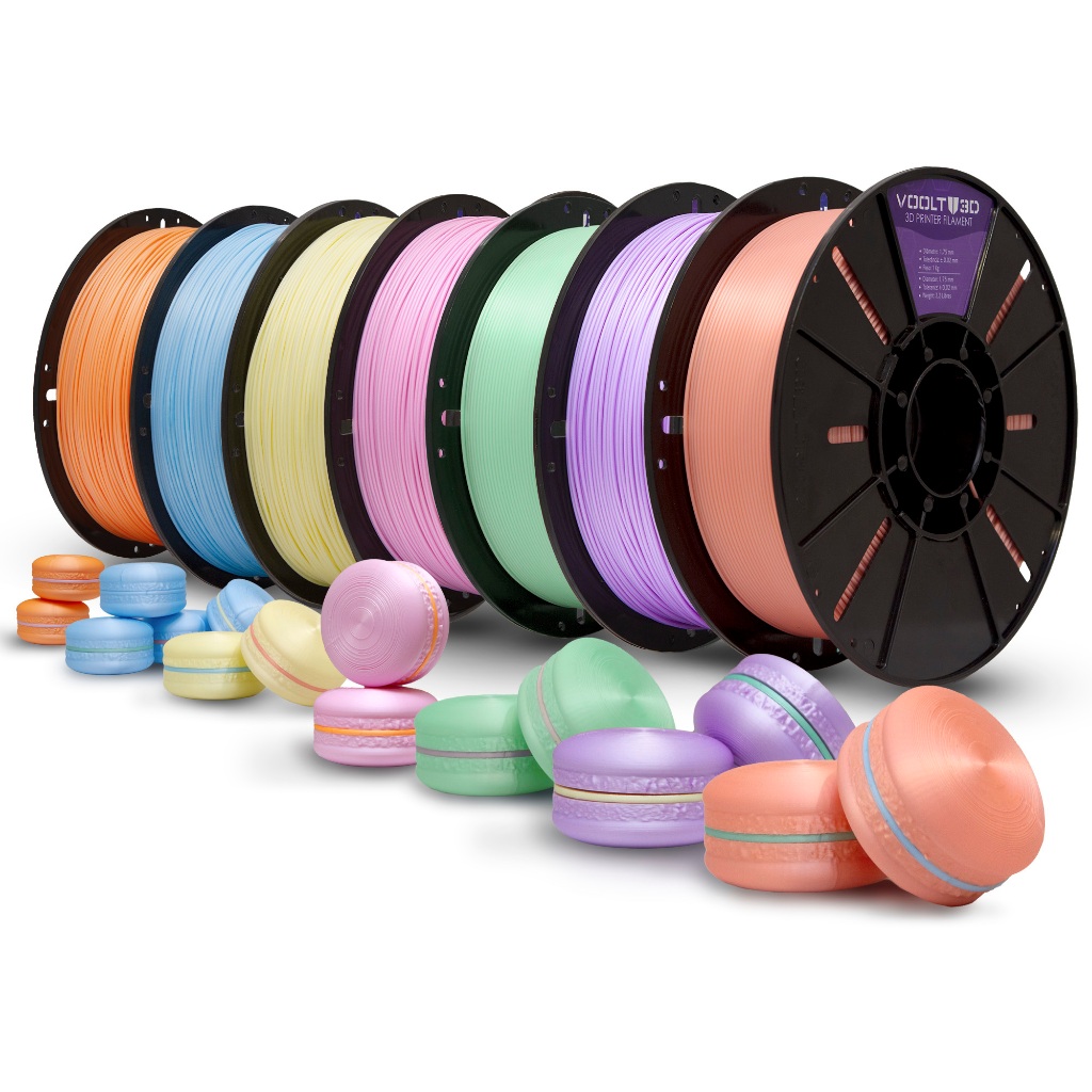 Filamento PLA Macaron Velvet Voolt3D 1Kg 1,75mm Efeito Aveludado Tons Pasteis Para Impressora 3D FDM