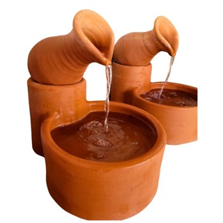 Fonte de água cerâmica/barro decorativa, bebedouro para gatos