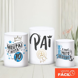 Trio Capas Cilindros Dia dos Pais Veste Fácil em Tecido com Elástico - CND-732 em Oferta na Shopee