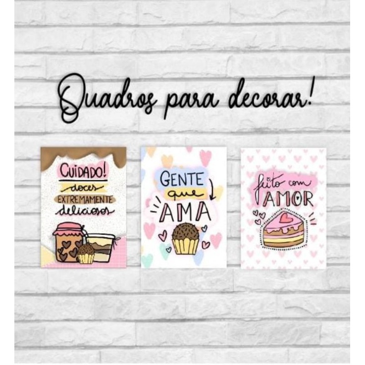Quadros Decorativos Para Decorar Cozinha Confeitaria Brigadeiro Doces Decoração Para Dona De Cozinha em Oferta na Shopee