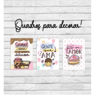 Quadros Decorativos Para Decorar Cozinha Confeitaria Brigadeiro Doces Decoração Para Dona De Cozinha em Oferta na Shopee