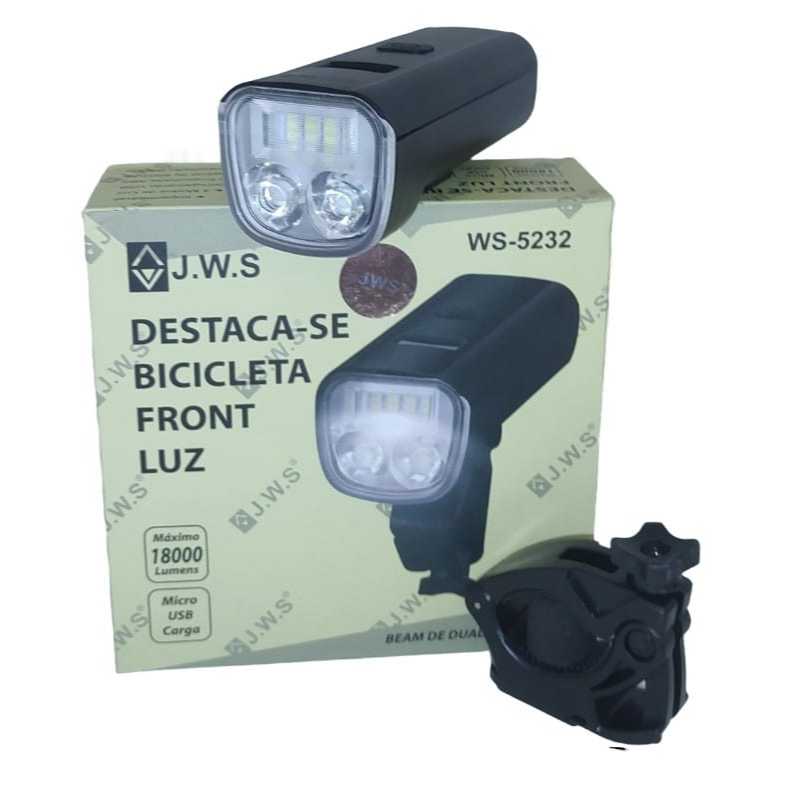 Farol Bike 2 Leds T6 + 12 Leds Cob Visor Digital 1800 Lumens ws-5232