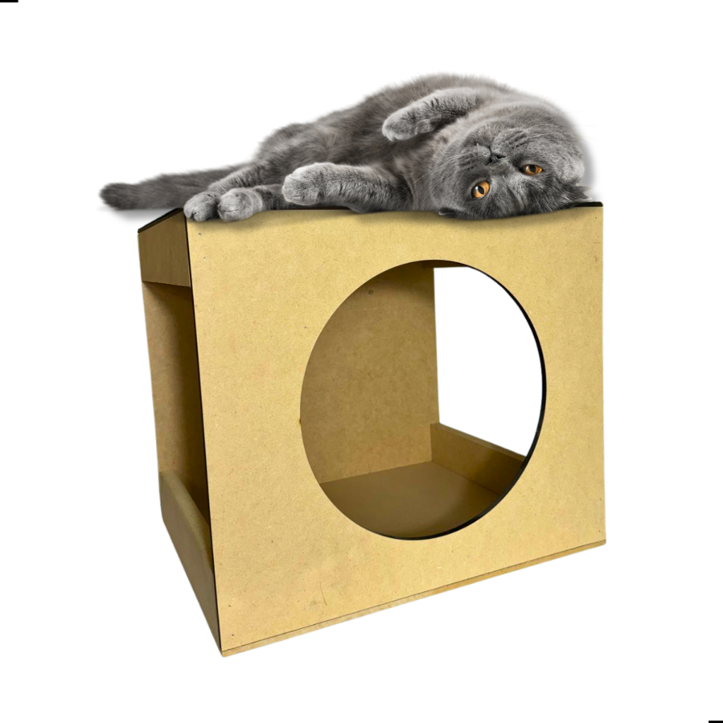 Nicho Para gatos Toca Casa Para Gatinhos Em Mdf Com Carpete
