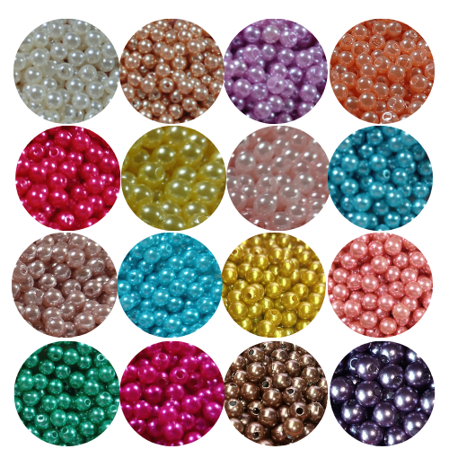 Pérolas lisa até 600 pçs 4mm cores diversas p/ bijuterias, colar, pulseira e artesanato em geral.