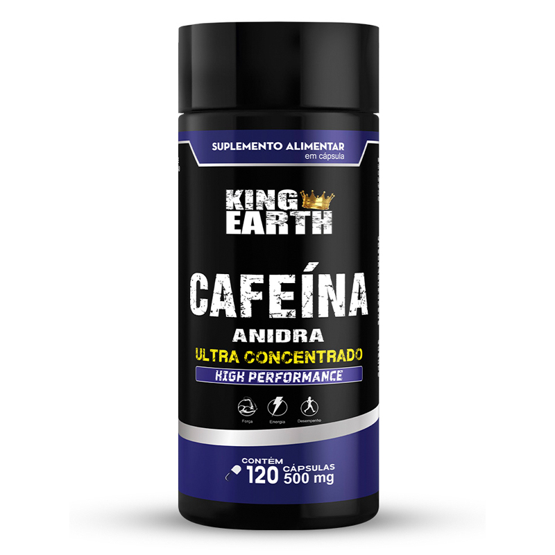 Cafeína Anidra 500mg 120 Cápsulas - King Earth