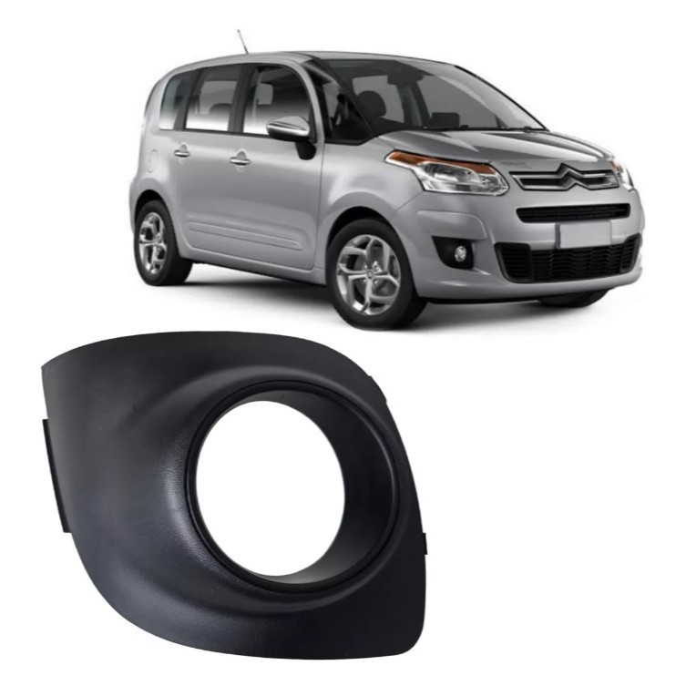 Moldura Farol Milha Citroen C3 Picasso 2012 2013 2014 2015  Lado Direito Com Furo Original