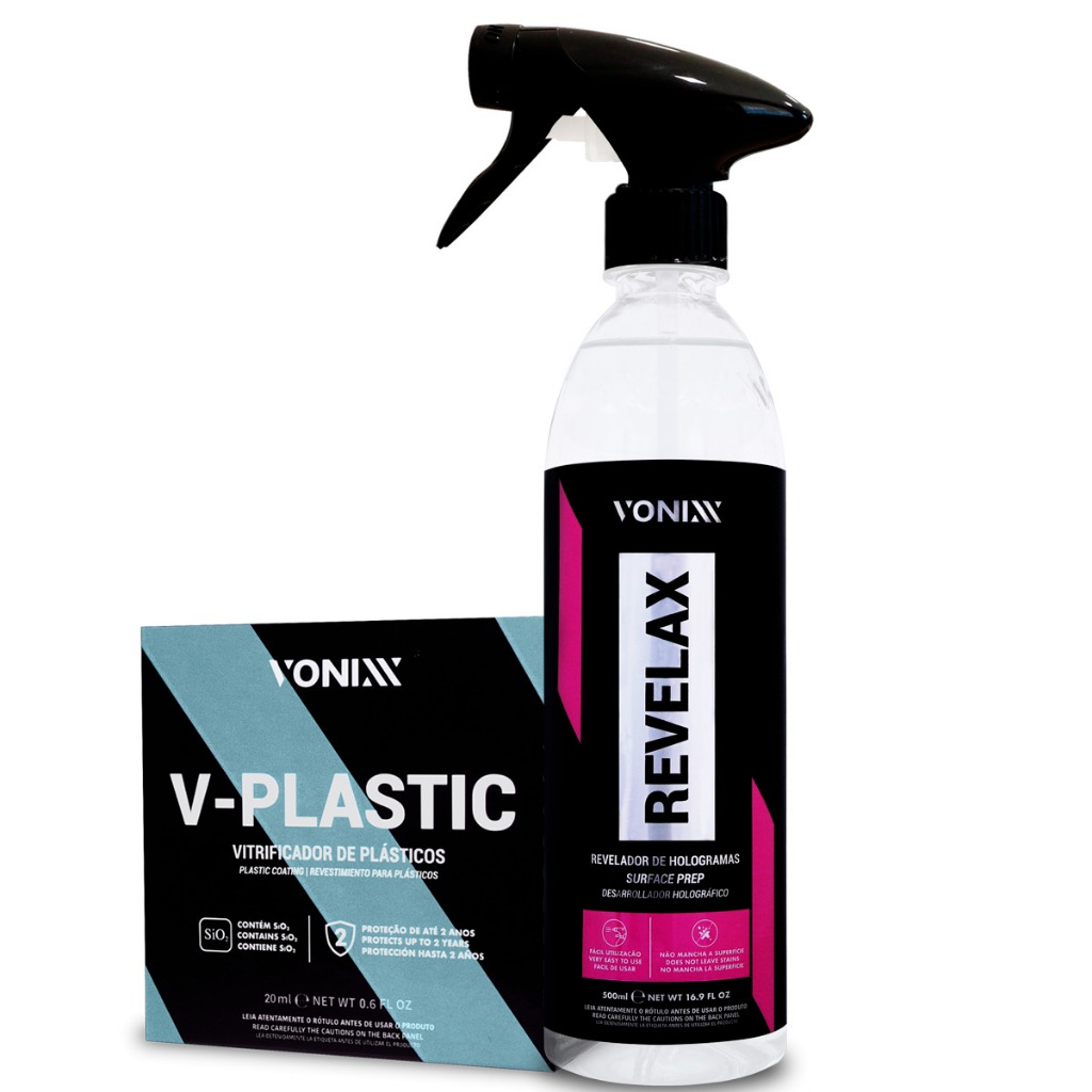 Kit V-Plastic 20ml + Revelax 500ml Vonixx Vitrificador Para Plásticos e Revelador Hologramas em Oferta na Shopee