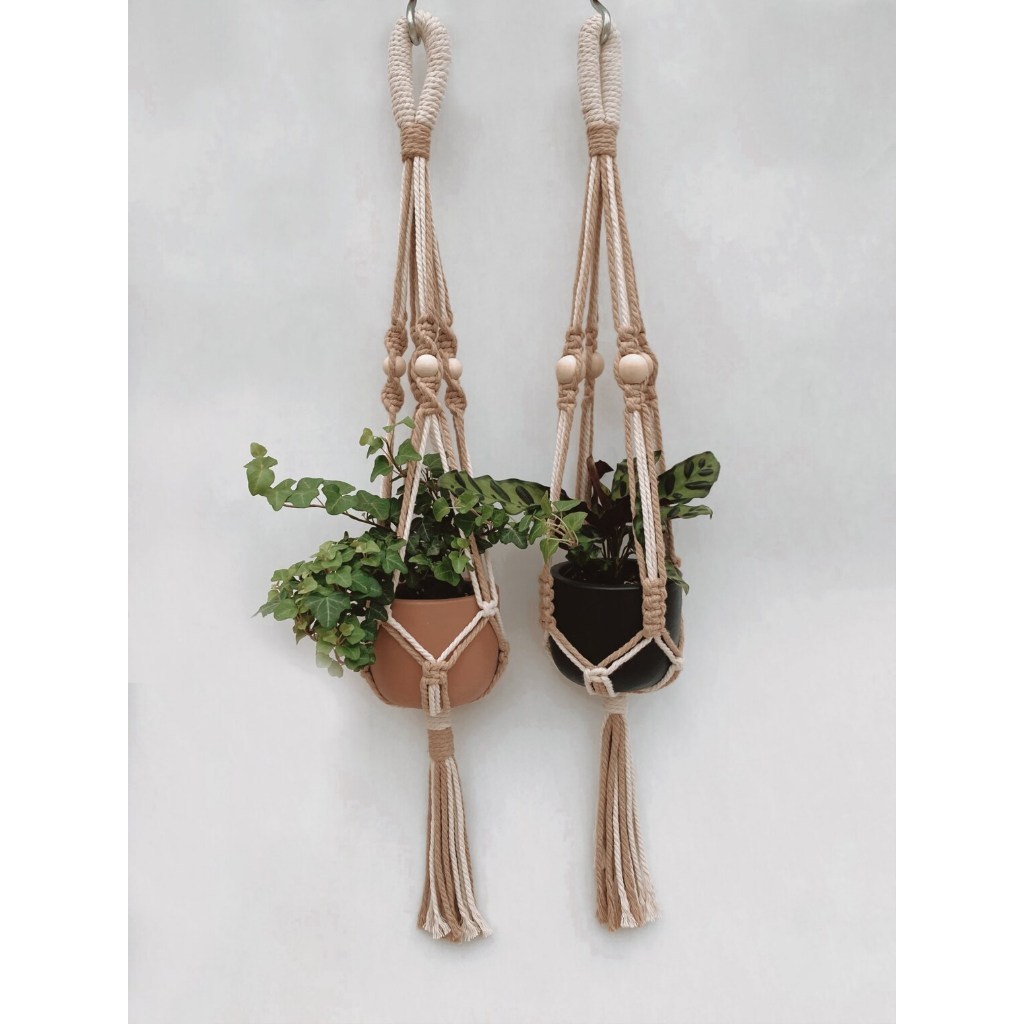 Suporte de Planta kit 2 unidades Plantas Macrame Artesanato Feito a Mão 80cm de comprimento