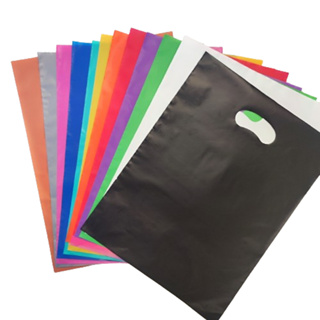 100 Sacolas plásticas alça Boca de palhaço vazada triste  alta densidade premium, vários tamanhos. em Oferta na Shopee