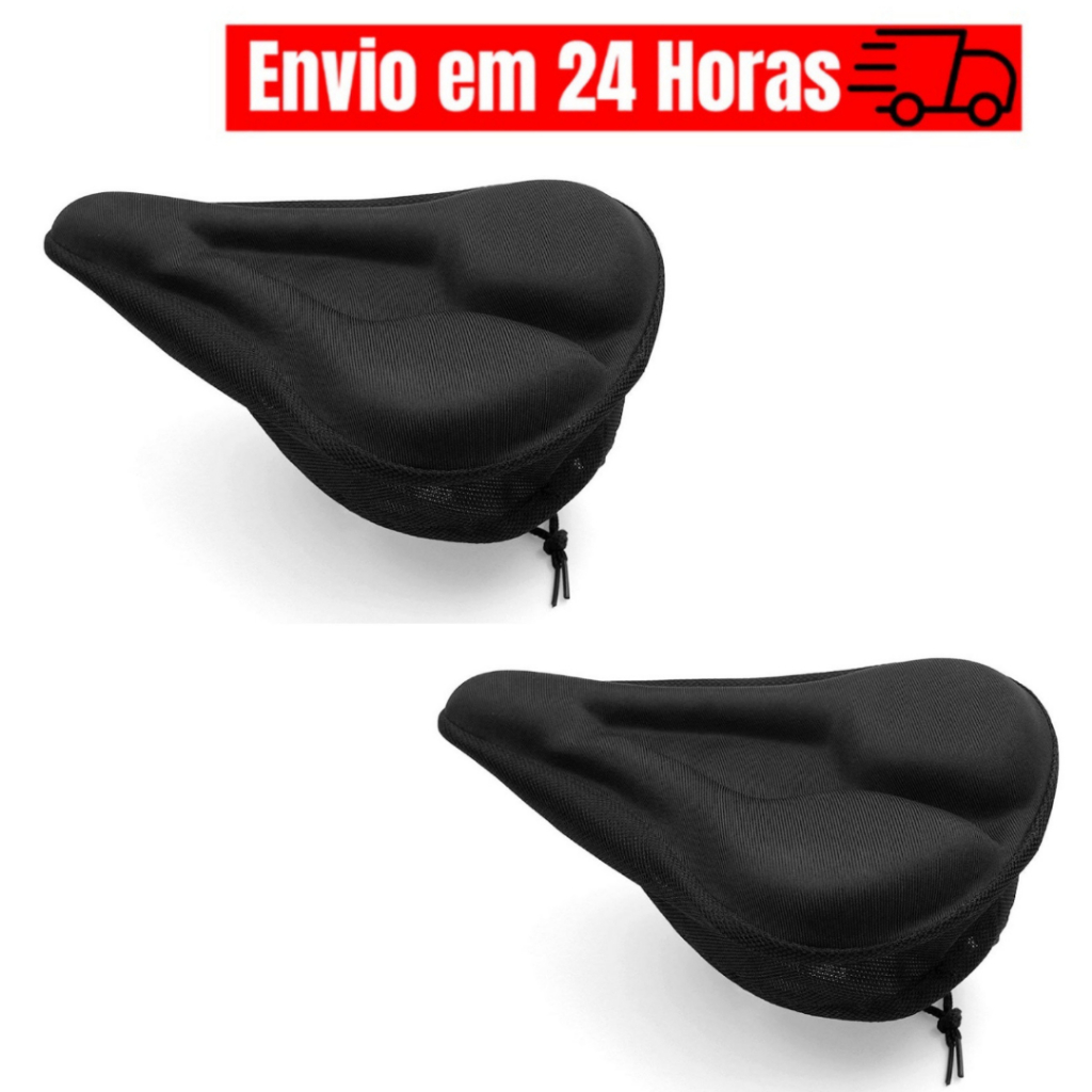 Kit 2 Capas para Banco Selim Bike em Gel Silicone Ajustável Banco Almofada Forro Ciclismo Bicicleta Super Confortável