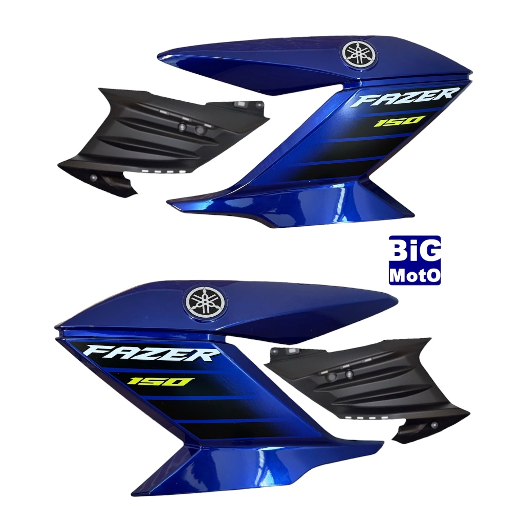 Par Aba do tanque Yamaha Fazer 150 2022/2023 Azul Perolizado com Complemento