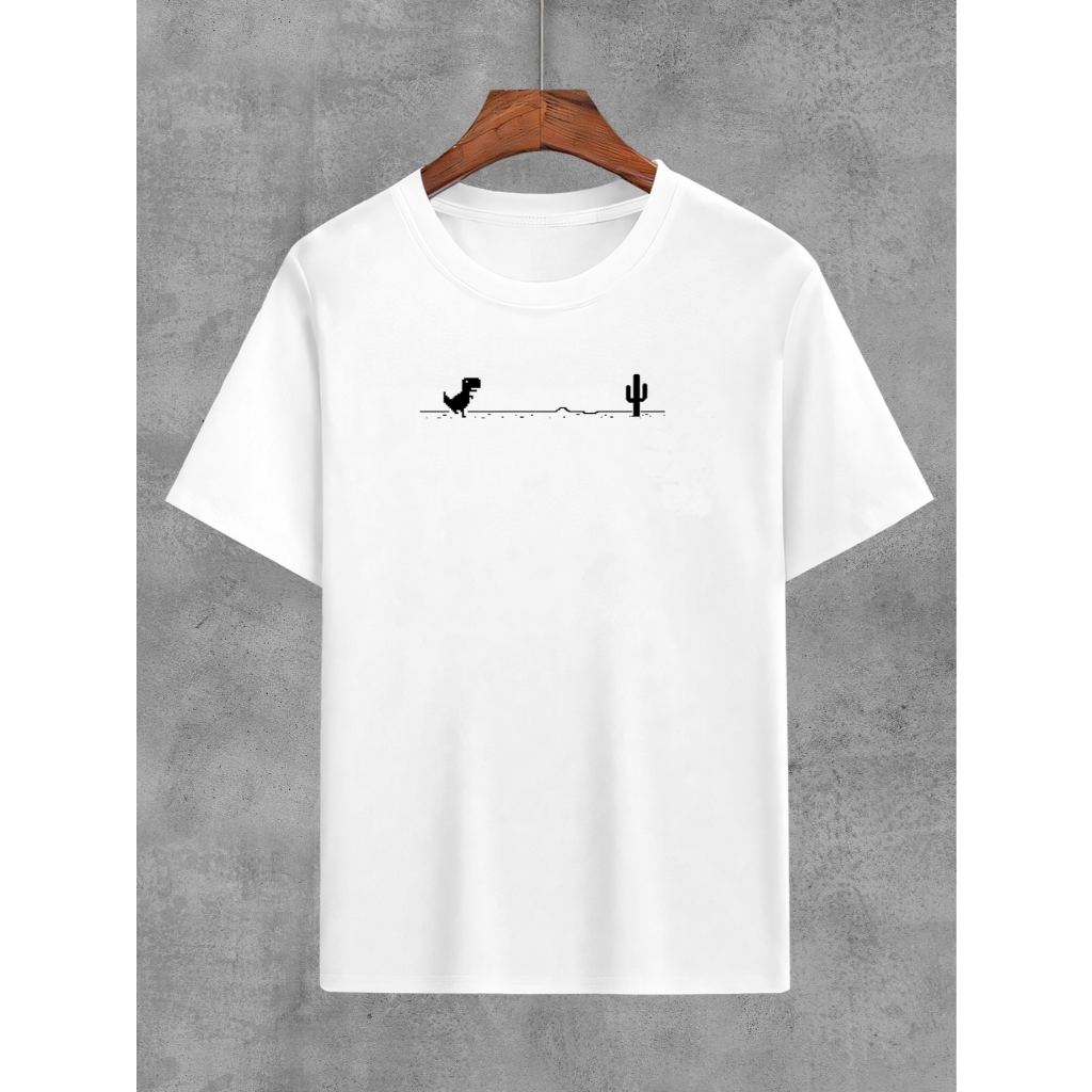 Camiseta Estampada Dinossauro Do Navegador Camisa Humor Joguinho Offline Blusa Unissex Divertida Tecido 100% Algodão