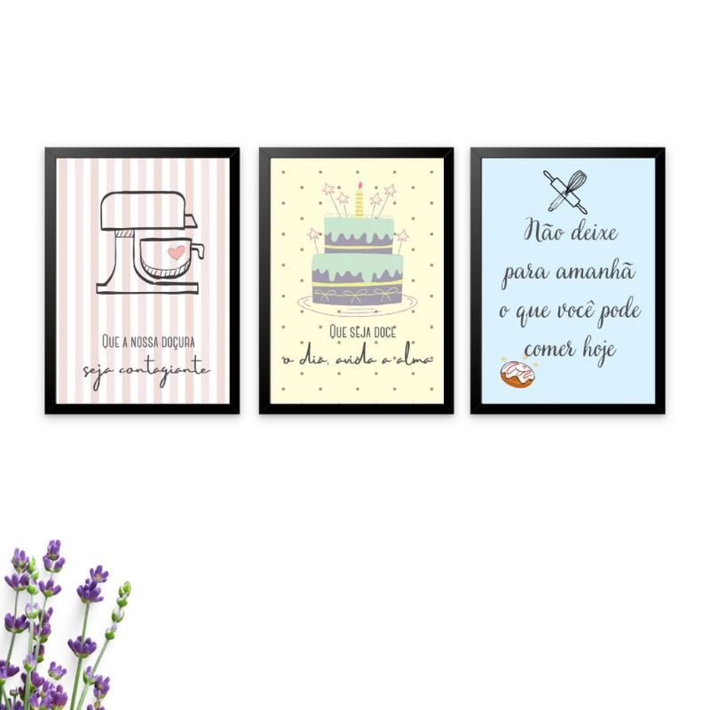 Quadro Decorativo Cozinha Doces Decoração Para Cozinheira Linda Plaquinha Decorativa Confeitaria Bolo