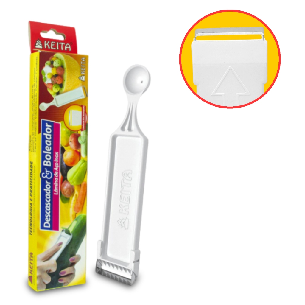 Descascador De Legumes Frutas De Metal Plastico Com Boleador