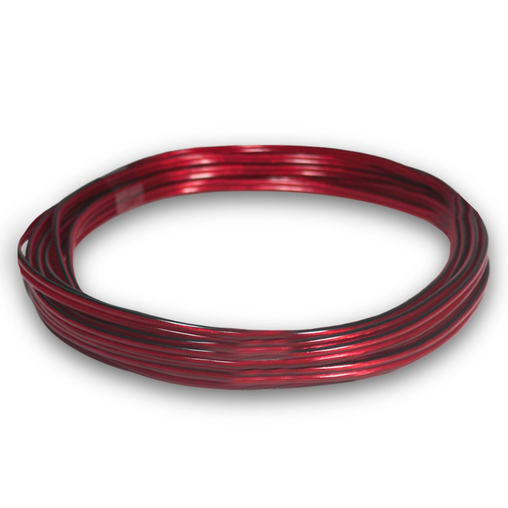 5 Metros de Fio Paralelo Cabo de Som Automotivo 2x12  AWG 2,5 mm 12V Duplo Preto e Vermelho Falante