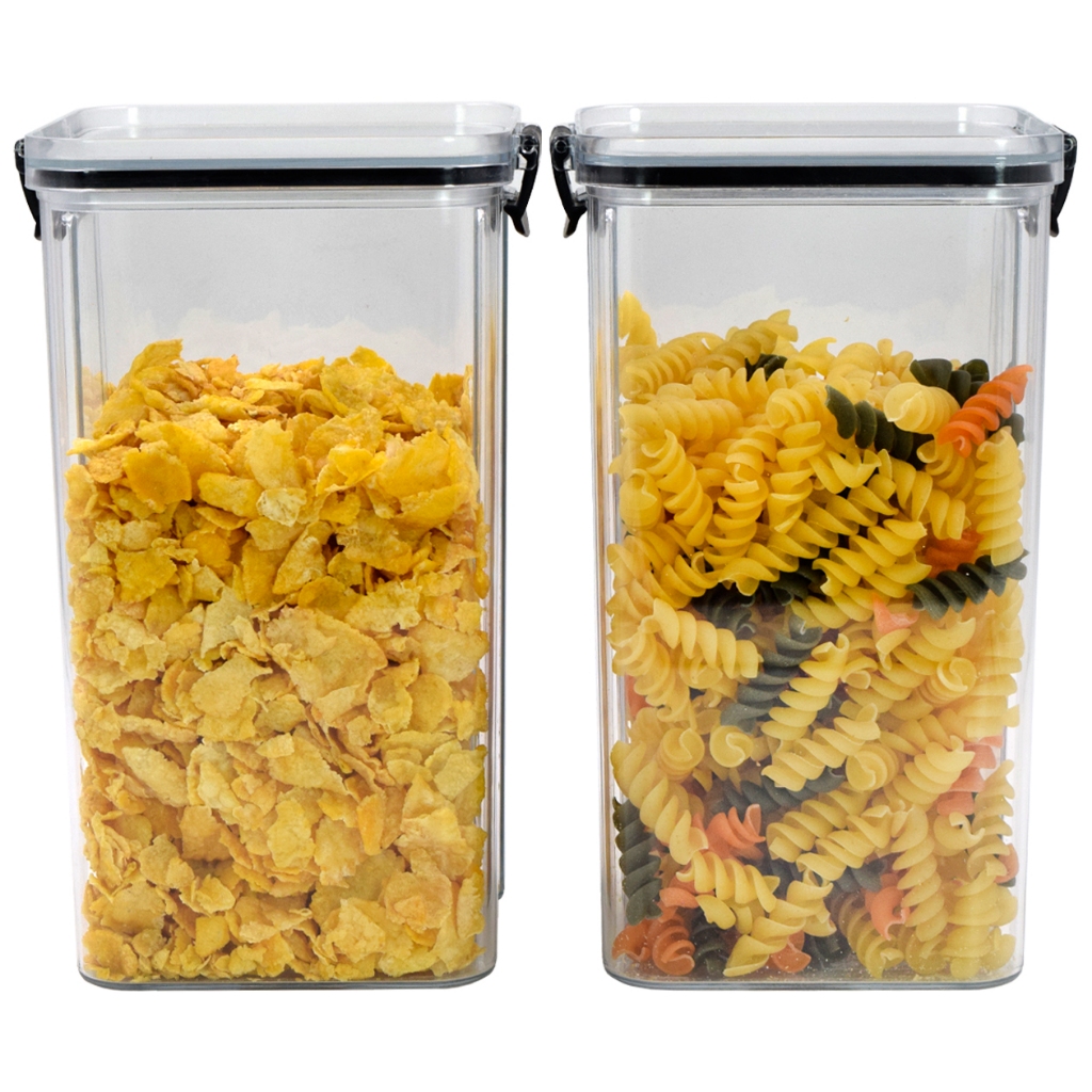 Kit 2 Potes Organizacionais 1,45 Litros Herméticos Slim Tampa em Oferta na Shopee