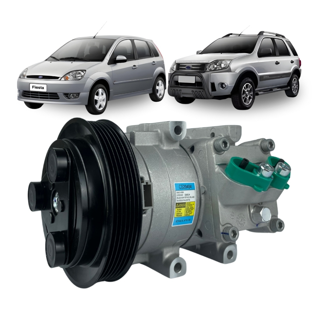 Compressor Delphi Ford Fiesta EcoSport 2004 2005 2006 2007 2008 2009 2010 2011 2012 2013 em Oferta na Shopee