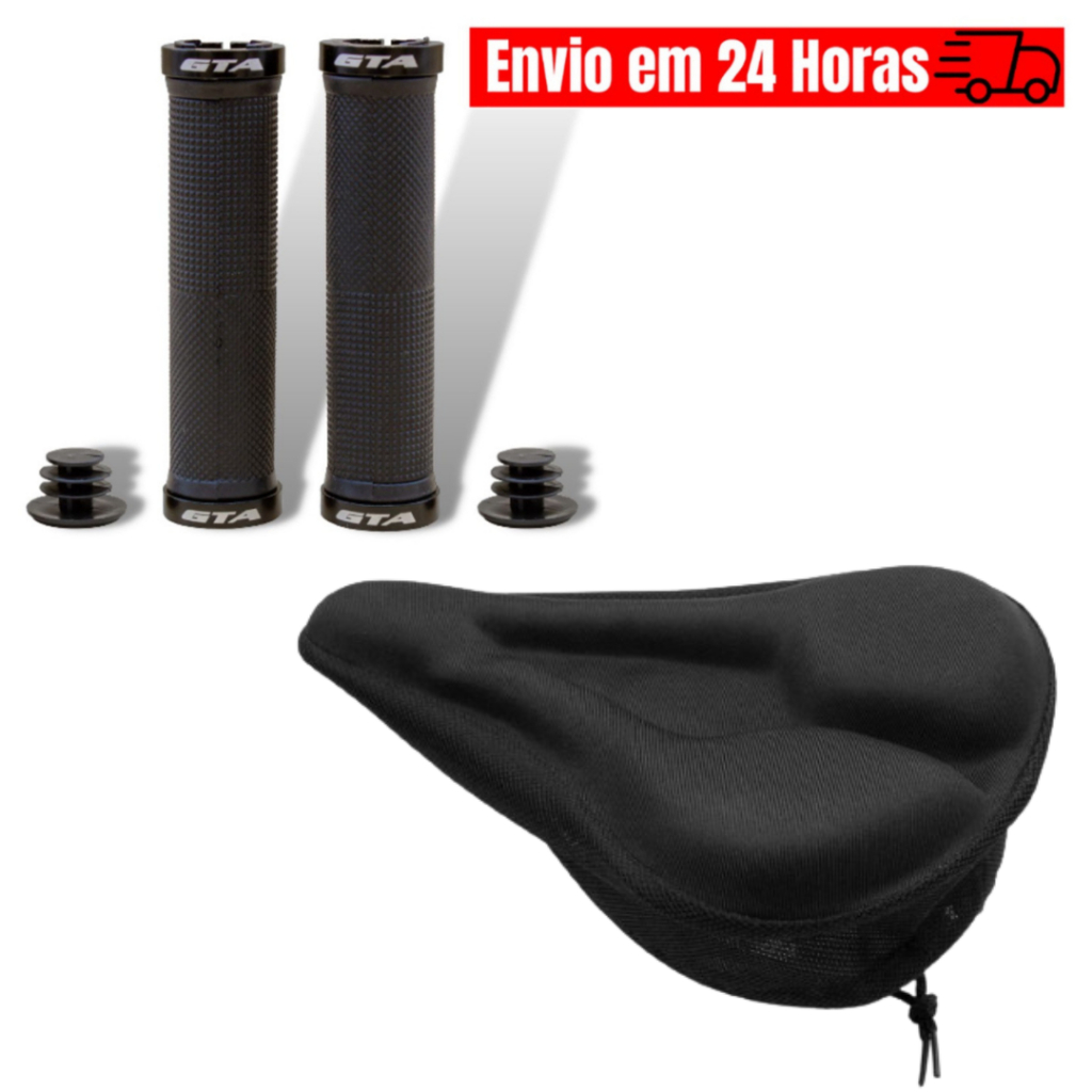 Manopla Mtb Bike Ciclismo Com Anel/trava borracha 130mm GTA Capa de Selim Banco Gel Confortável Ajustável Ciclismo