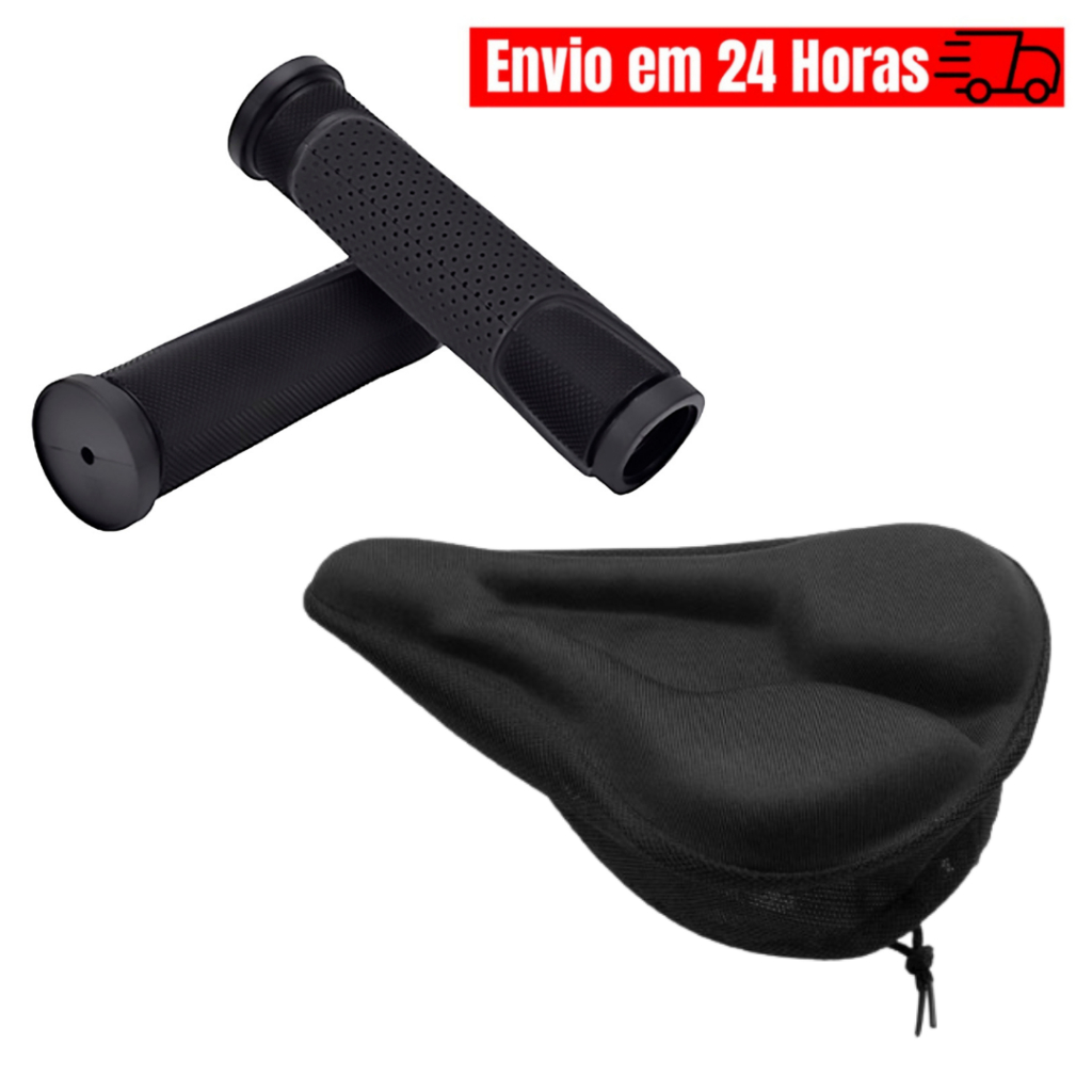 Manopla Luvinha Punho Confort Borracha Tpr Bike Mtb Cores Capa de Selim Banco Gel Confortável Ajustável Ciclismo