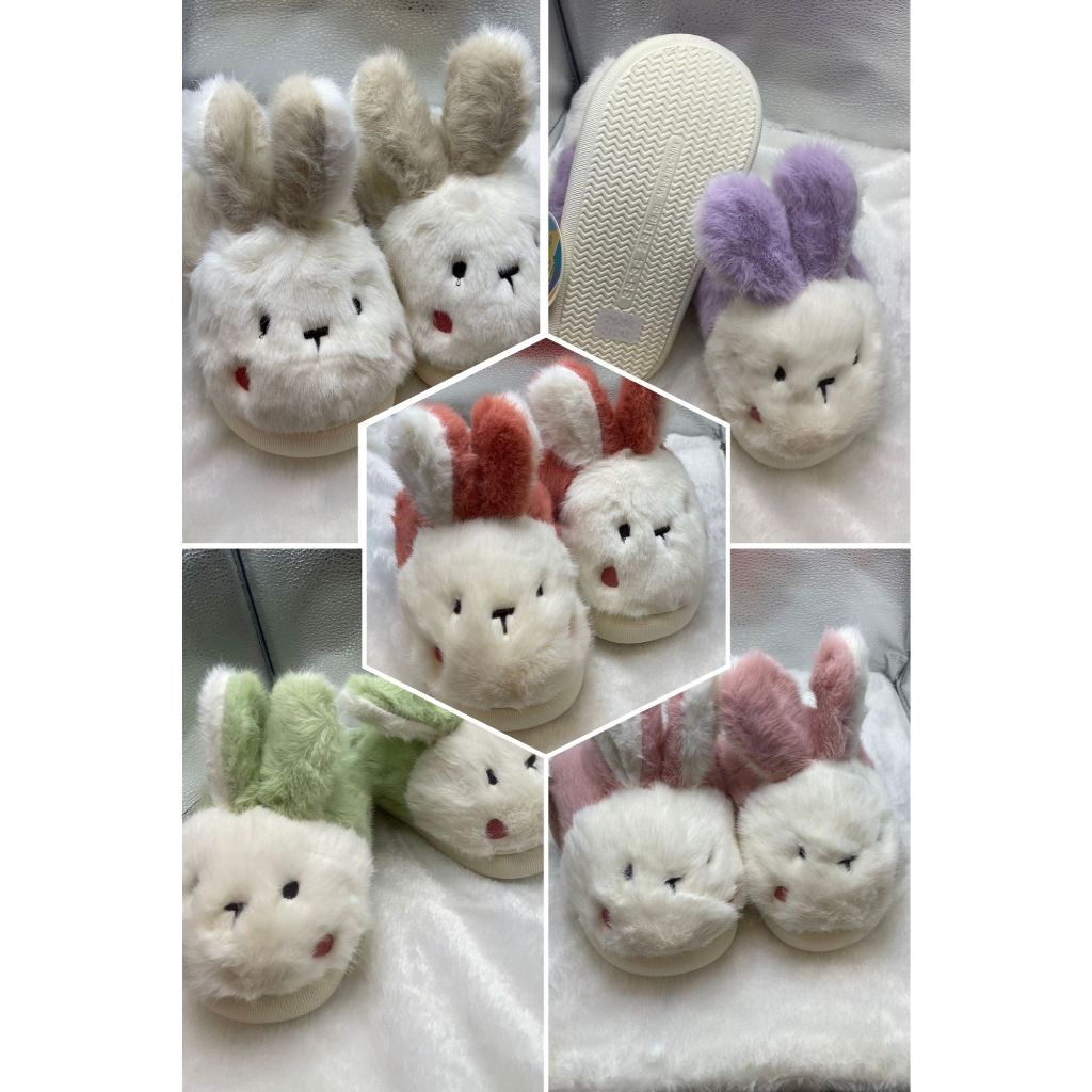 Sapato/Pantufa CRIANÇA/ADOLESCENTE De Algodão Antiderrapante Com Desenho De Coelho De Pelúcia