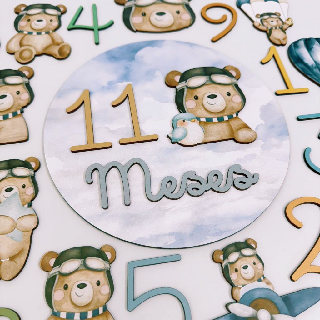 Kit Mesversário - Ursinho Aviador Menino
