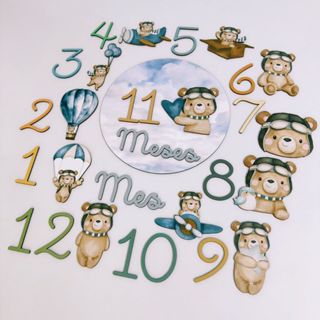 Kit Mesversário - Ursinho Aviador Menino em Oferta na Shopee