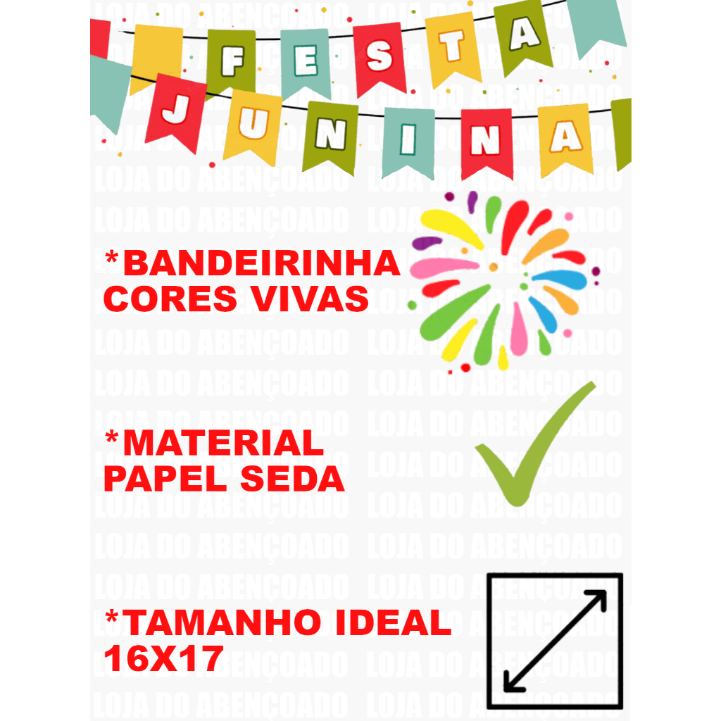 Bandeirinhas juninas em papel de seda – 500m, 100m ou 50m. Perfeito para festas, quermesses e decoração.