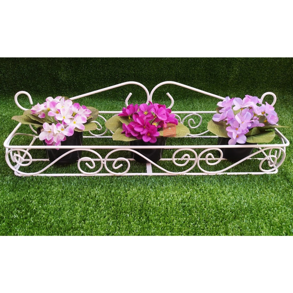 Floreira Rústica Suporte De Ferro |Para Vaso Flor Jardineira de Parede 40 Cm