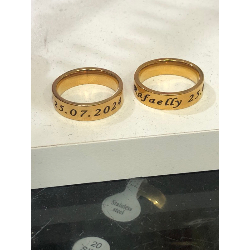 Par Aliança Dourada Moeda Antiga 6mm + Caixinha + GRAVAÇÃO GRÁTIS