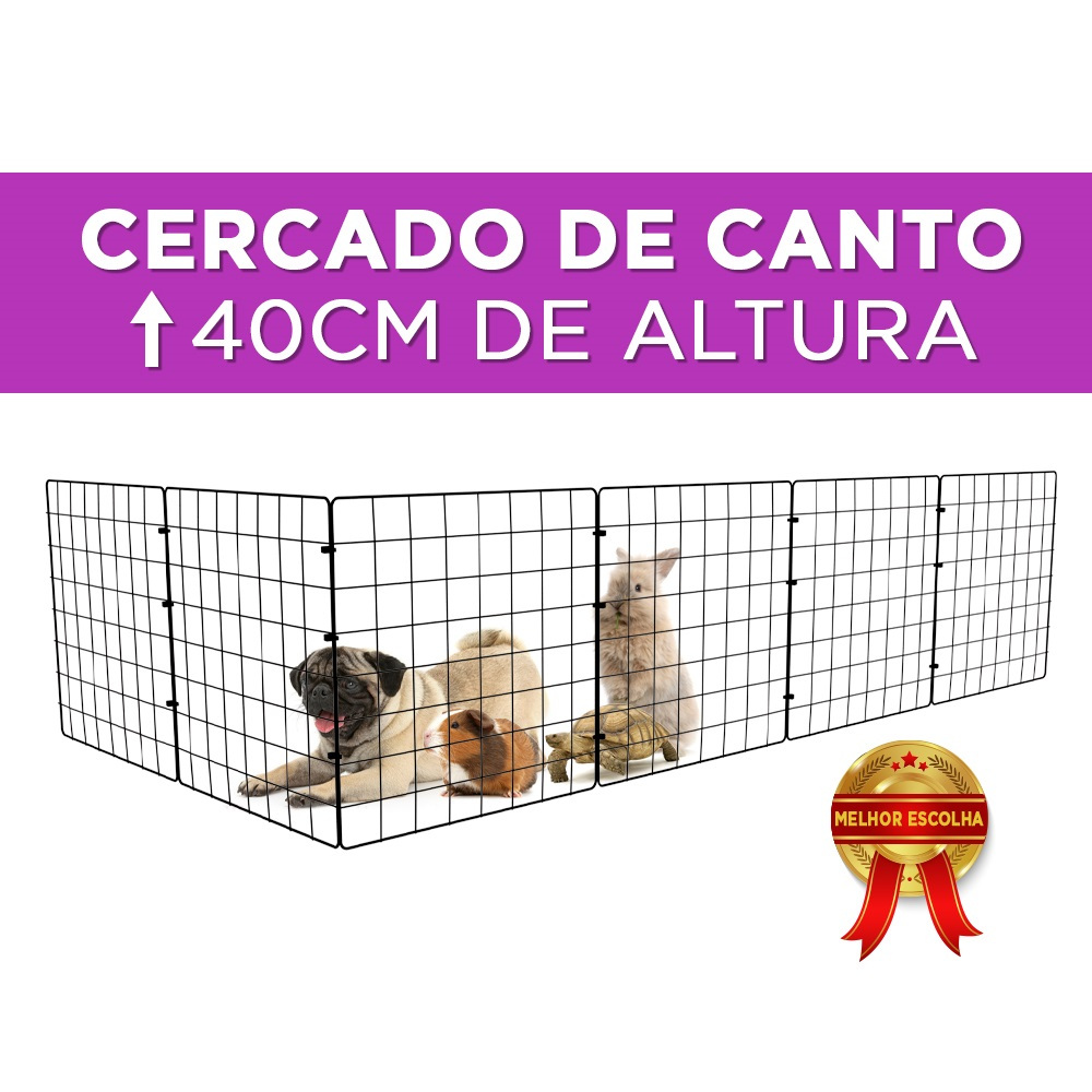 Cercado Móvel para Cachorro Várias Opções Dobrável Cerca Telas 40x40Cm Porquinho da Índia Coelho