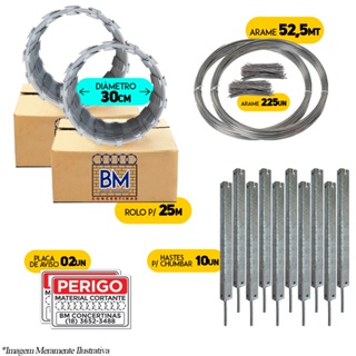 Concertina Kit para 20 metros 30 cm para Chumbar - Cod 24 em Oferta na Shopee