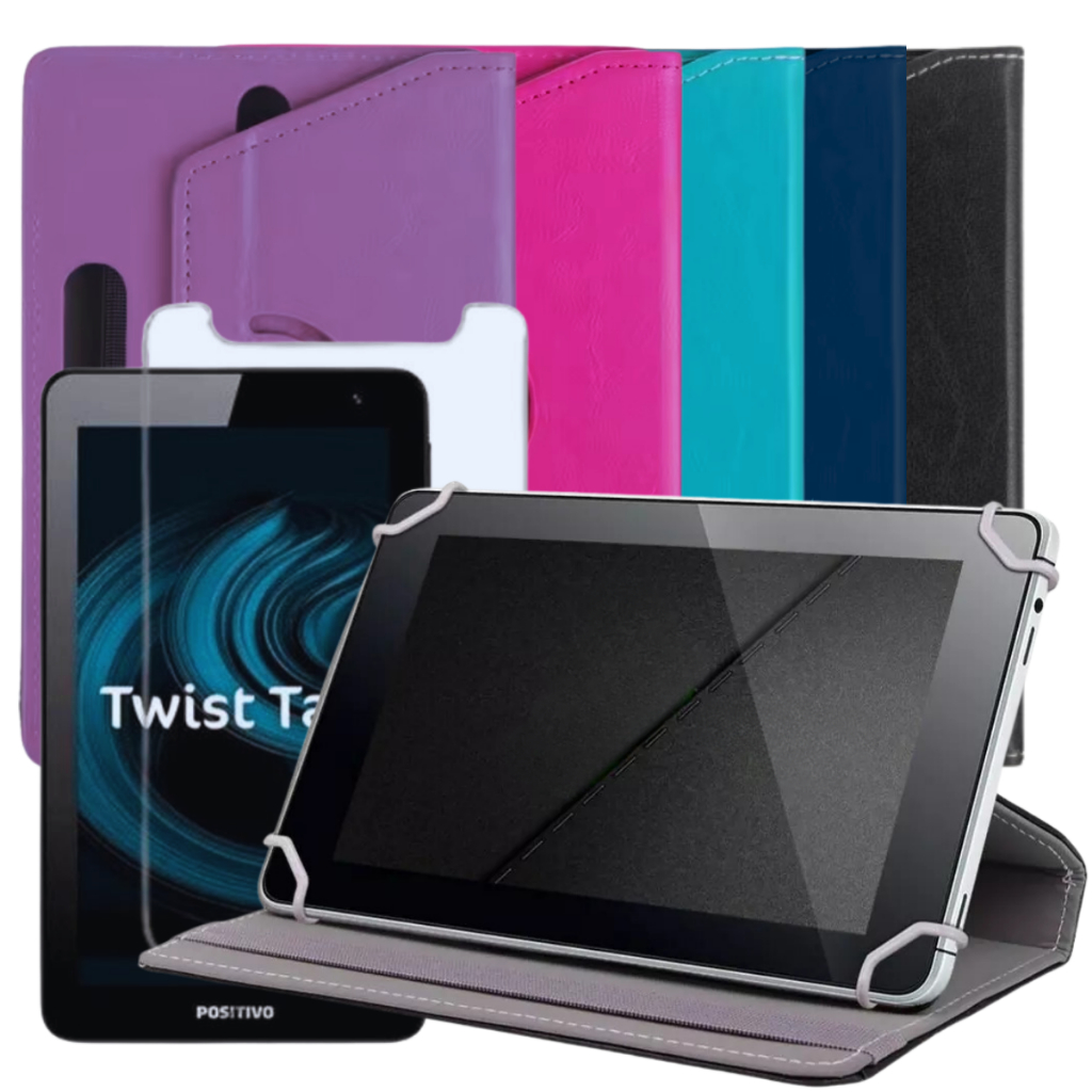 Capa Giratória para Tablet Positivo Twist Tab 7 polegadas + Pelicula de Vidro