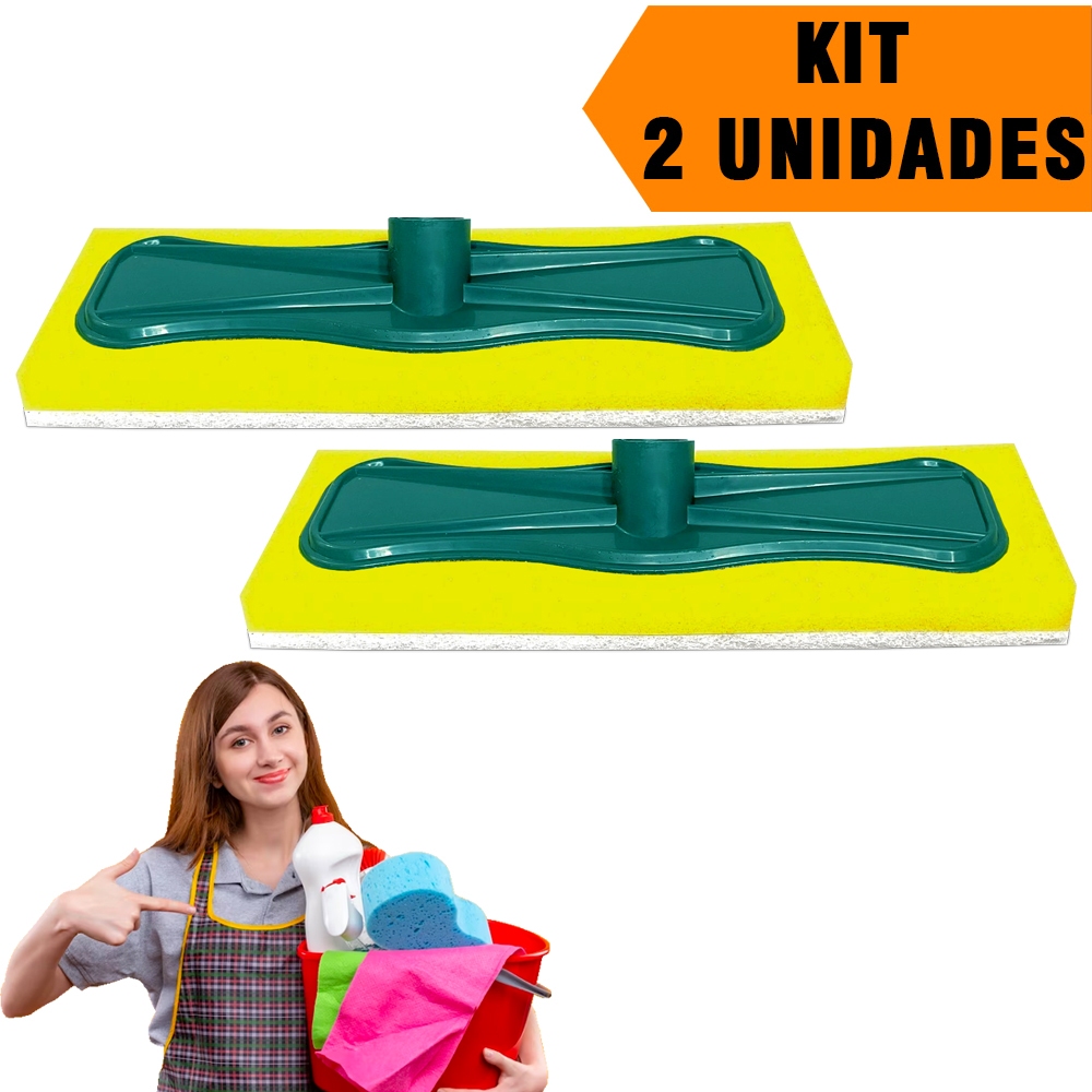 Kit 2 Esponjas Multiuso Lava Janela Porta De Vidro Blindex Em Geral Limpeza Casa