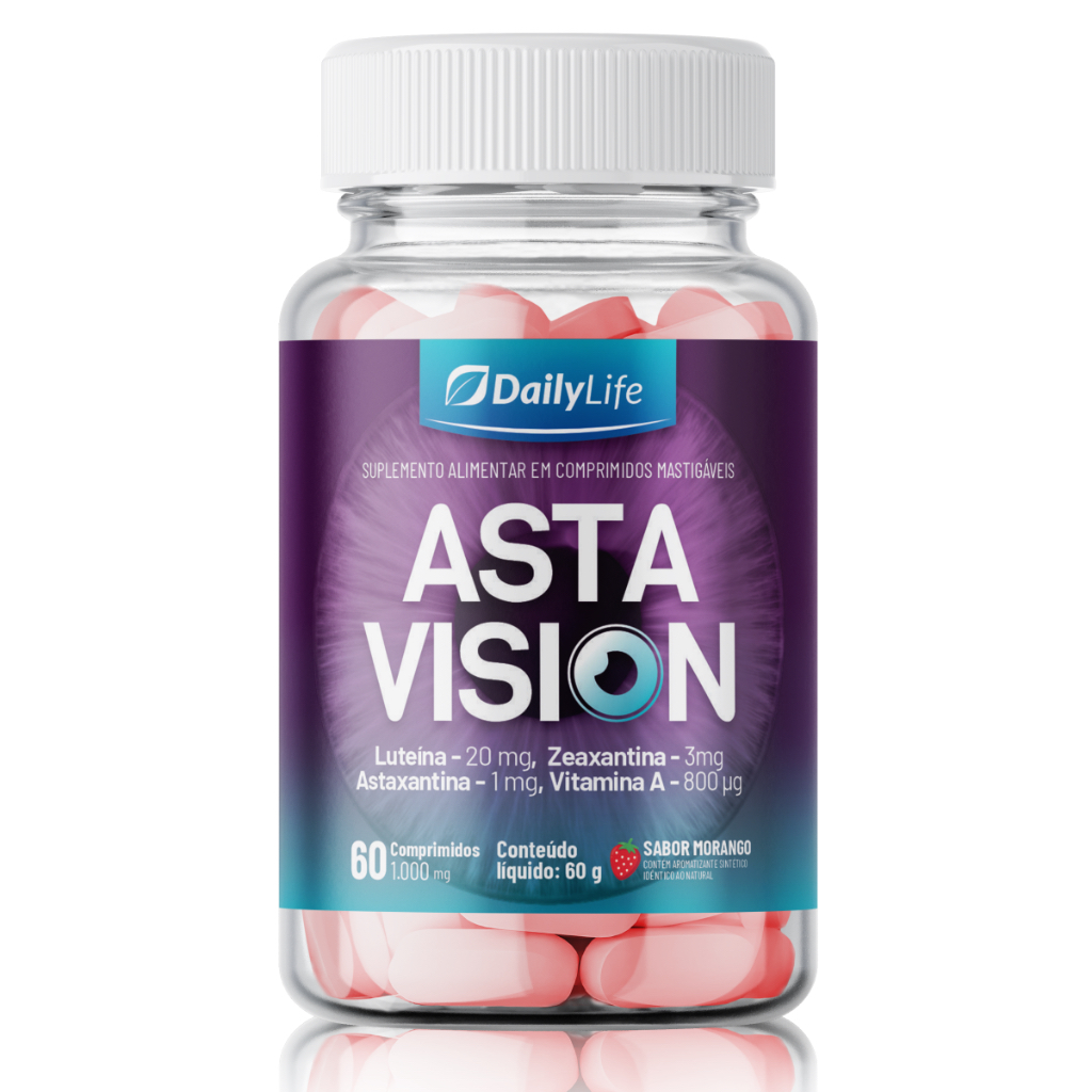 Asta Vision Suplemento Visao 60 comprimidos Mastigaveis Sabor Morango